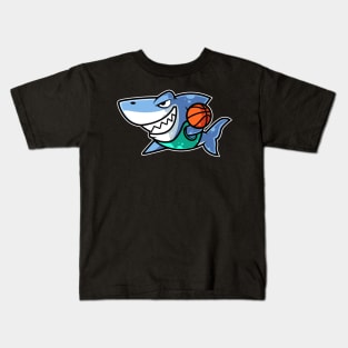 Shark Basketball Game Day Funny Team Sports B-ball product Kids T-Shirt